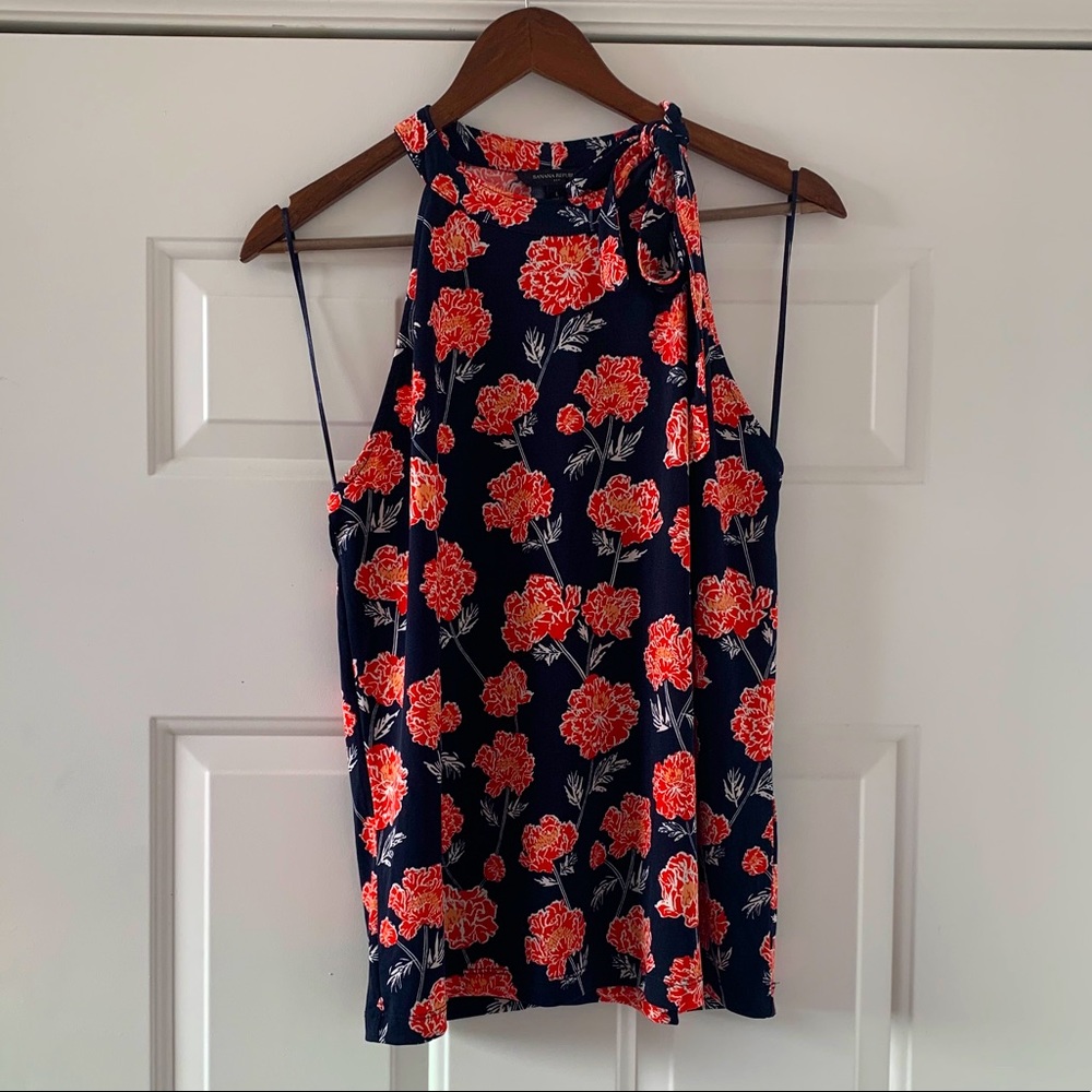 Banana Republic Halter Top Tie Neck Blouse